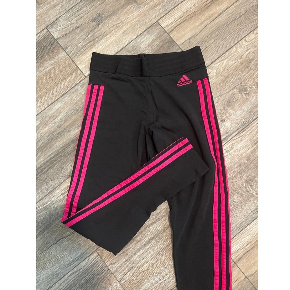 Adidas Pink Striped Leggings